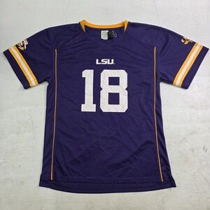 LSU Tigers Football Mesh Jersey Rivalry Threads #18 Purple Youth Boy Sz L 16-18